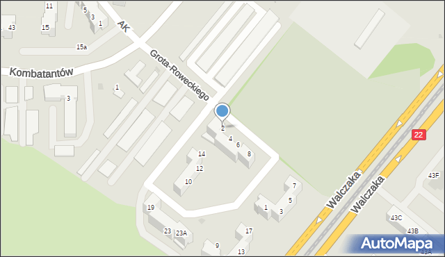 Gorzów Wielkopolski, Grota-Roweckiego Stefana, gen., 2, mapa Gorzów Wielkopolski