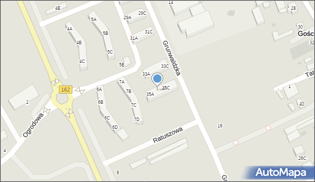 Gościno, Grunwaldzka, 35B, mapa Gościno