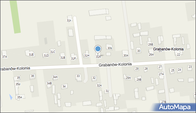 Grabanów-Kolonia, Grabanów-Kolonia, 31A, mapa Grabanów-Kolonia