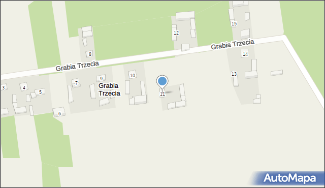 Grabia Trzecia, Grabia Trzecia, 11, mapa Grabia Trzecia