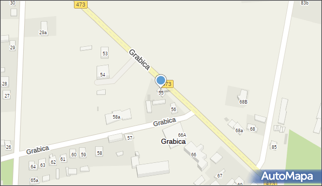 Grabica, Grabica, 55, mapa Grabica