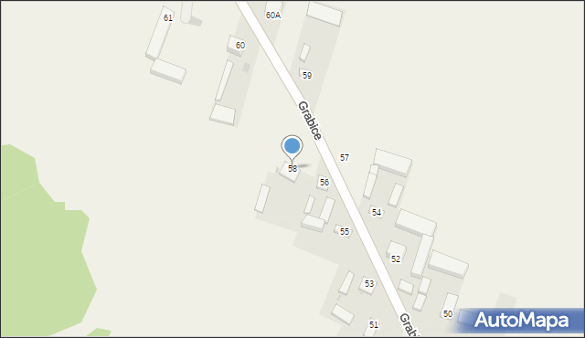 Grabice, Grabice, 58, mapa Grabice