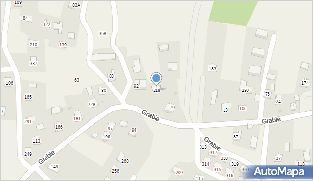 Grabie, Grabie, 218, mapa Grabie