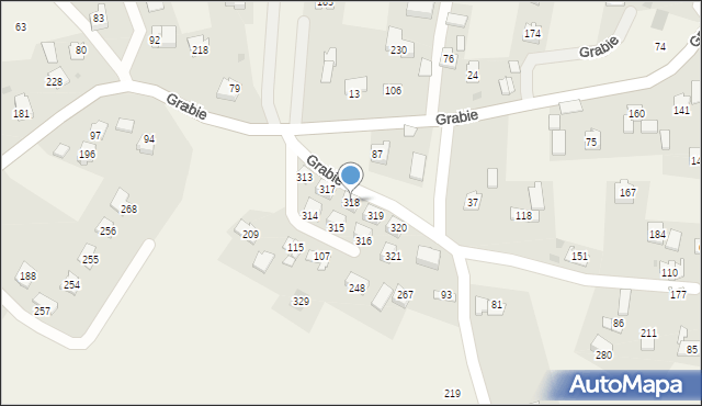 Grabie, Grabie, 318, mapa Grabie