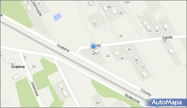 Grabina, Grabina, 40, mapa Grabina