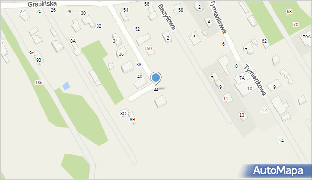 Grabina, Grabińska, 44, mapa Grabina