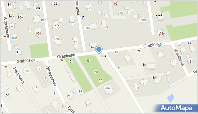 Grabina, Grabińska, 72, mapa Grabina