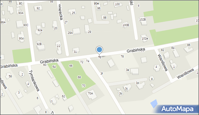 Grabina, Grabińska, 76, mapa Grabina