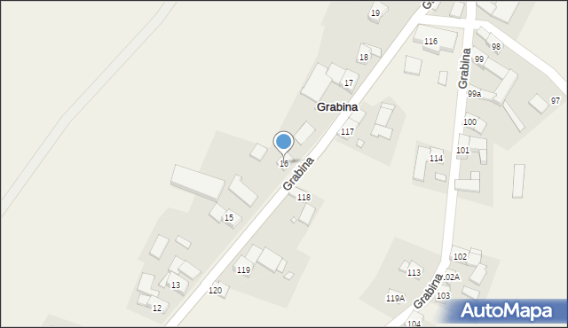 Grabina, Grabina, 16, mapa Grabina