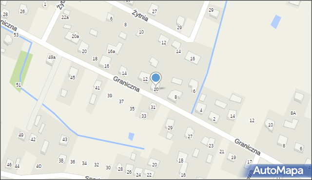 Grabina Radziwiłłowska, Graniczna, 10, mapa Grabina Radziwiłłowska