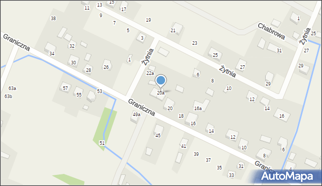 Grabina Radziwiłłowska, Graniczna, 20a, mapa Grabina Radziwiłłowska