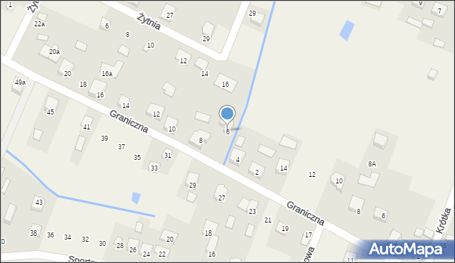 Grabina Radziwiłłowska, Graniczna, 6, mapa Grabina Radziwiłłowska