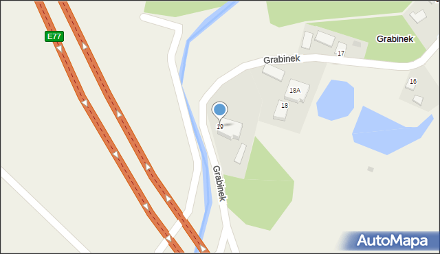 Grabinek, Grabinek, 19, mapa Grabinek
