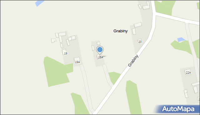 Grabiny, Grabiny, 16A, mapa Grabiny
