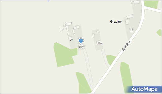 Grabiny, Grabiny, 19A, mapa Grabiny