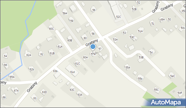 Grabiny, Grabiny, 57A, mapa Grabiny