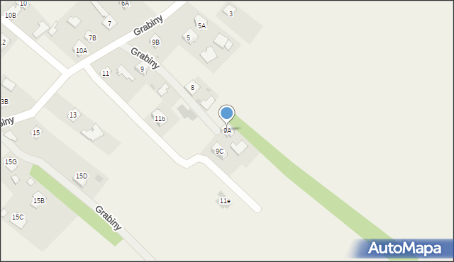 Grabiny, Grabiny, 9A, mapa Grabiny