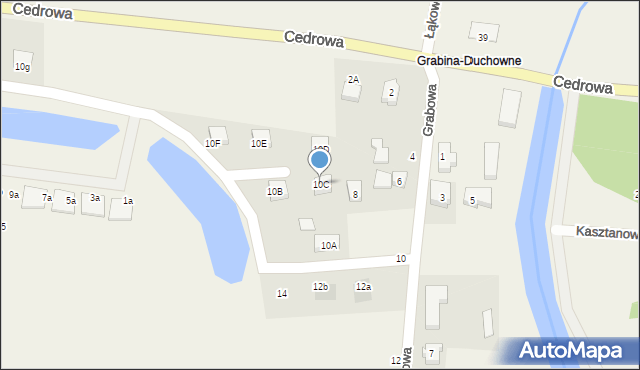 Grabiny-Zameczek, Grabowa, 10C, mapa Grabiny-Zameczek