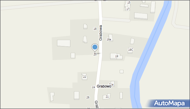 Grabiny-Zameczek, Grabowa, 20, mapa Grabiny-Zameczek
