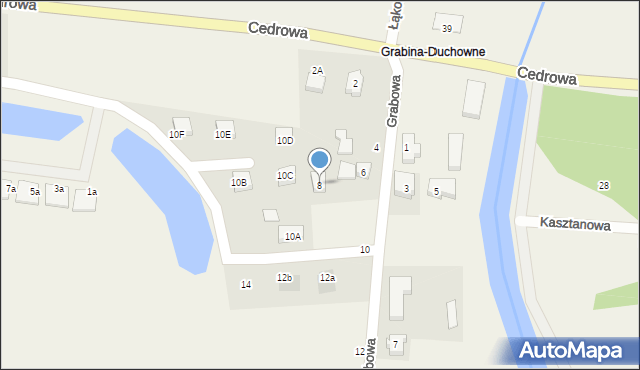 Grabiny-Zameczek, Grabowa, 8, mapa Grabiny-Zameczek