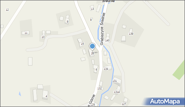 Grabiszyce Górne, Grabiszyce Górne, 16, mapa Grabiszyce Górne