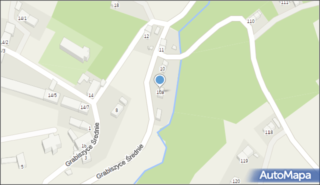 Grabiszyce Średnie, Grabiszyce Średnie, 10a, mapa Grabiszyce Średnie
