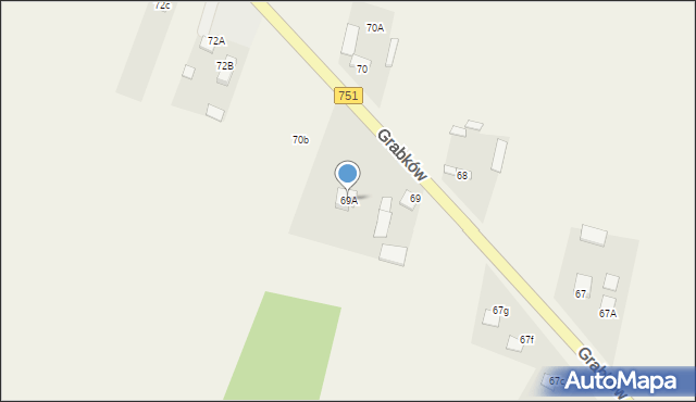Grabków, Grabków, 69A, mapa Grabków
