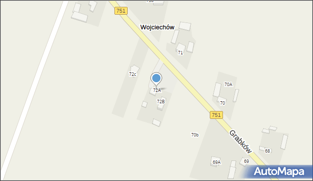 Grabków, Grabków, 72A, mapa Grabków
