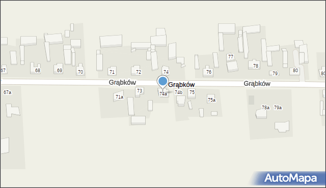 Grąbków, Grąbków, 74a, mapa Grąbków