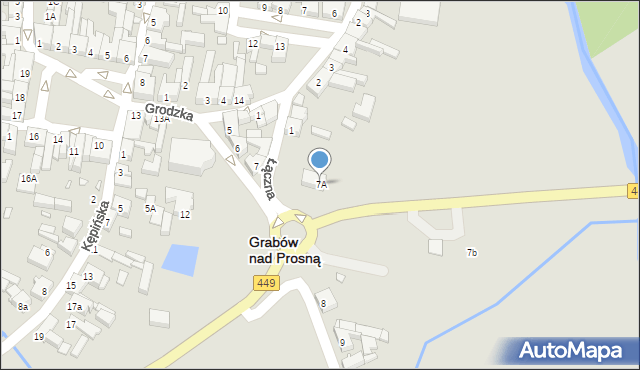 Grabów nad Prosną, Grodzka, 7A, mapa Grabów nad Prosną