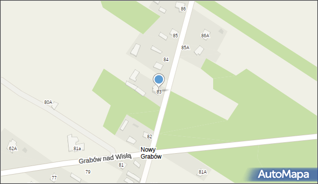 Grabów nad Wisłą, Grabów nad Wisłą, 83, mapa Grabów nad Wisłą