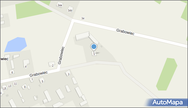 Grabowiec, Grabowiec, 1, mapa Grabowiec