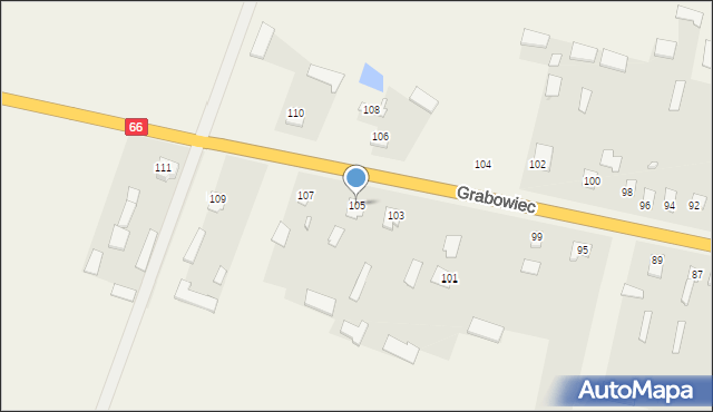 Grabowiec, Grabowiec, 105, mapa Grabowiec