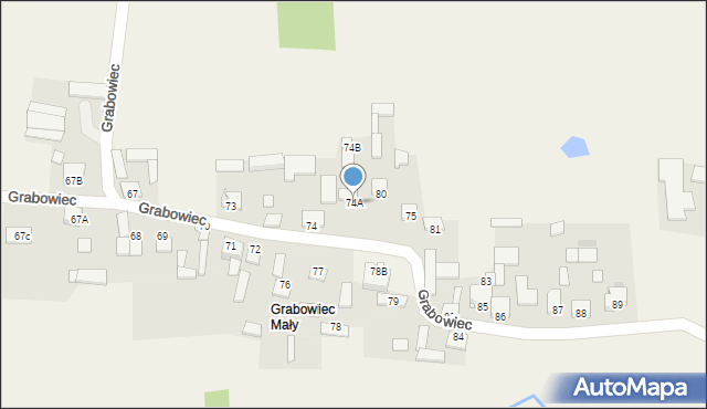 Grabowiec, Grabowiec, 74A, mapa Grabowiec