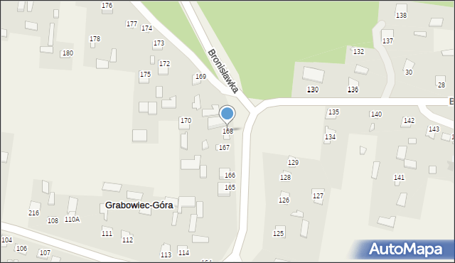 Grabowiec-Góra, Grabowiec-Góra, 168, mapa Grabowiec-Góra