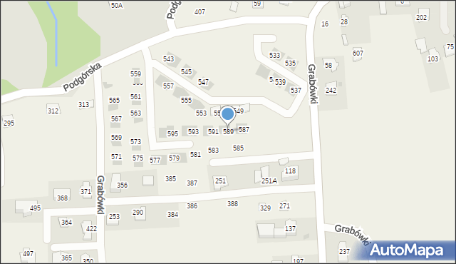 Grabówki, Grabówki, 589, mapa Grabówki