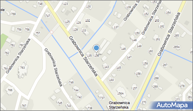 Grabownica Starzeńska, Grabownica Starzeńska, 136, mapa Grabownica Starzeńska