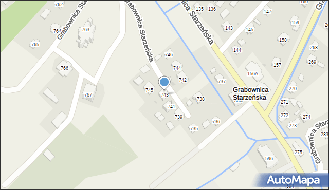 Grabownica Starzeńska, Grabownica Starzeńska, 743, mapa Grabownica Starzeńska