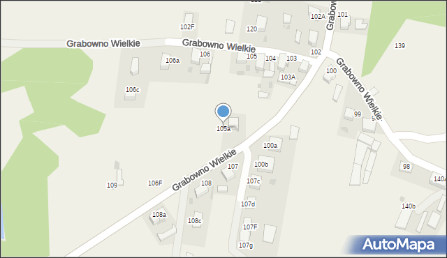Grabowno Wielkie, Grabowno Wielkie, 105a, mapa Grabowno Wielkie