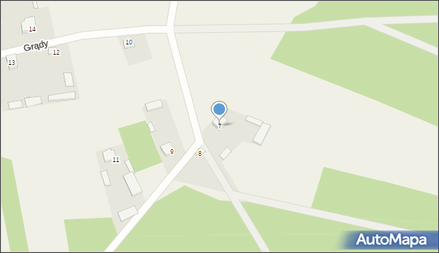 Grądy, Grądy, 7, mapa Grądy