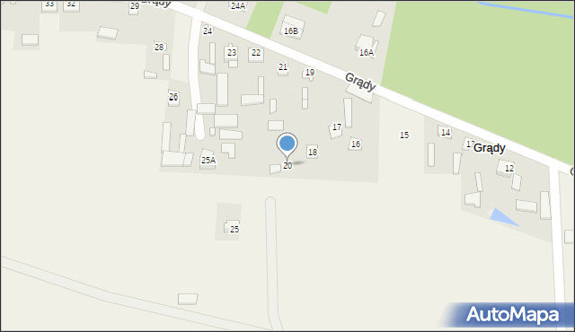 Grądy, Grądy, 20, mapa Grądy