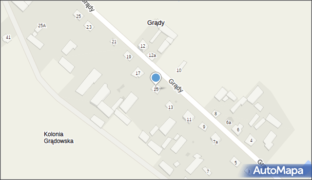Grądy, Grądy, 15, mapa Grądy