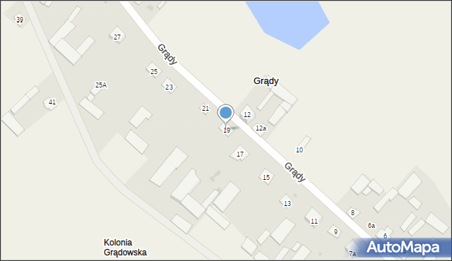 Grądy, Grądy, 19, mapa Grądy