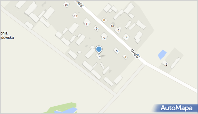 Grądy, Grądy, 7, mapa Grądy
