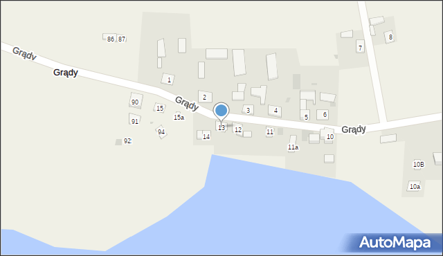 Grądy, Grądy, 13, mapa Grądy