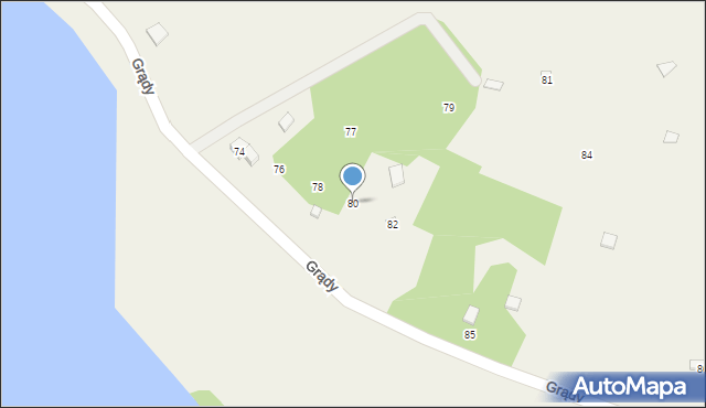 Grądy, Grądy, 80, mapa Grądy