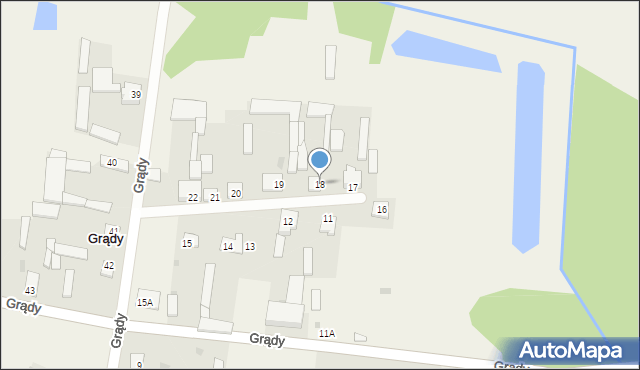 Grądy, Grądy, 18, mapa Grądy