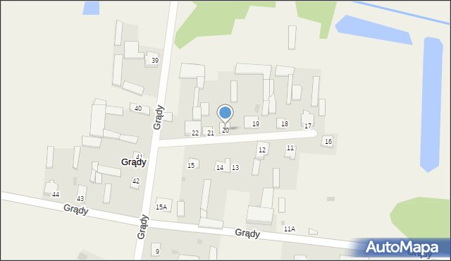 Grądy, Grądy, 20, mapa Grądy