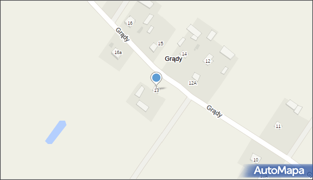 Grądy, Grądy, 13, mapa Grądy