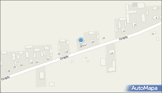 Grądy, Grądy, 18, mapa Grądy